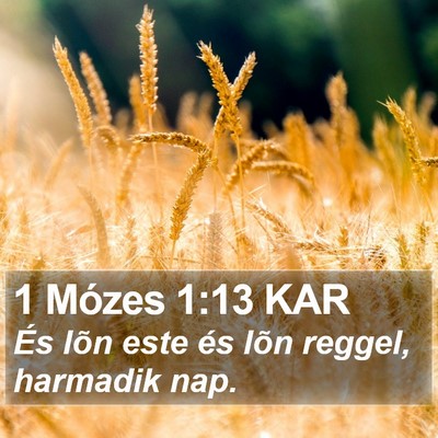 1 Mózes 1:13 KAR Bible Verse Image