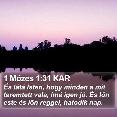 1 Mózes 1:31 KAR Bible Verse Image