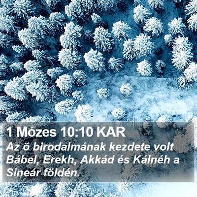 1 Mózes 10:10 KAR Bible Verse Image