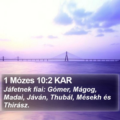 1 Mózes 10:2 KAR Bible Verse Image