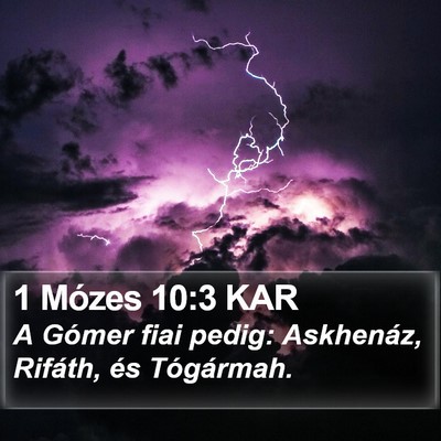 1 Mózes 10:3 KAR Bible Verse Image