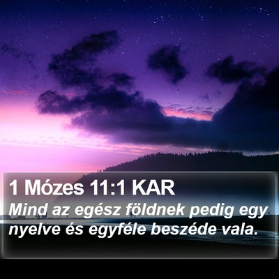1 Mózes 11:1 KAR Bible Verse Image