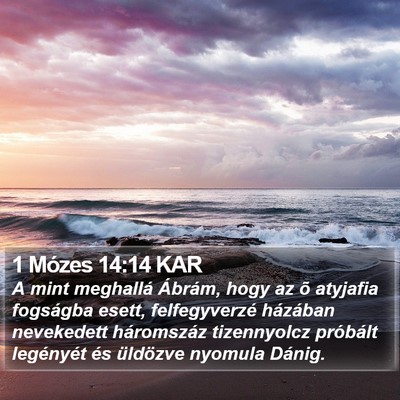1 Mózes 14:14 KAR Bible Verse Image