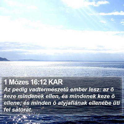 1 Mózes 16:12 KAR Bible Verse Image