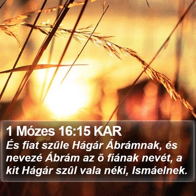 1 Mózes 16:15 KAR Bible Verse Image