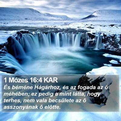 1 Mózes 16:4 KAR Bible Verse Image