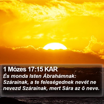 1 Mózes 17:15 KAR Bible Verse Image