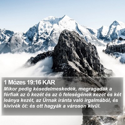 1 Mózes 19:16 KAR Bible Verse Image
