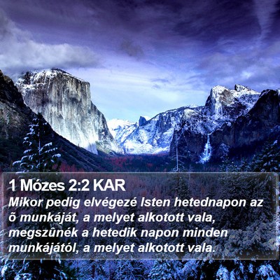 1 Mózes 2:2 KAR Bible Verse Image
