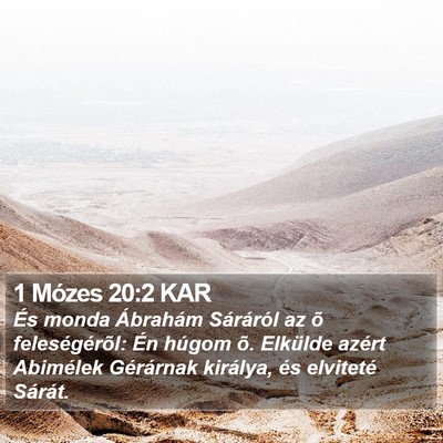 1 Mózes 20:2 KAR Bible Verse Image