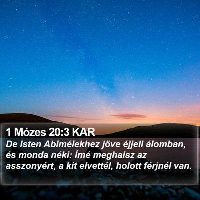 1 Mózes 20:3 KAR Bible Verse Image