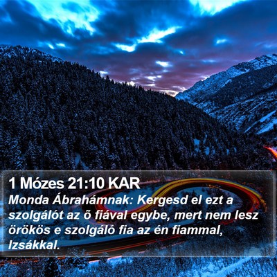1 Mózes 21:10 KAR Bible Verse Image