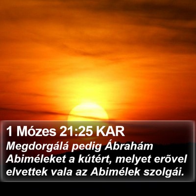 1 Mózes 21:25 KAR Bible Verse Image