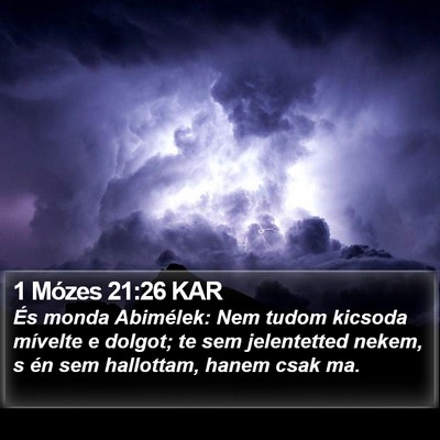 1 Mózes 21:26 KAR Bible Verse Image