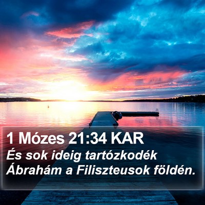 1 Mózes 21:34 KAR Bible Verse Image