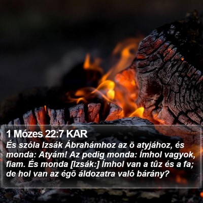 1 Mózes 22:7 KAR Bible Verse Image