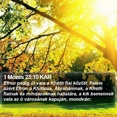 1 Mózes 23:10 KAR Bible Verse Image