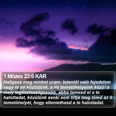 1 Mózes 23:6 KAR Bible Verse Image