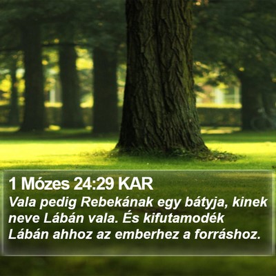 1 Mózes 24:29 KAR Bible Verse Image