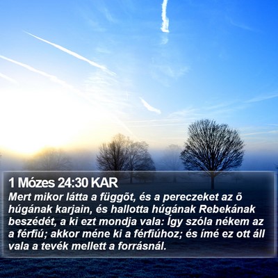 1 Mózes 24:30 KAR Bible Verse Image