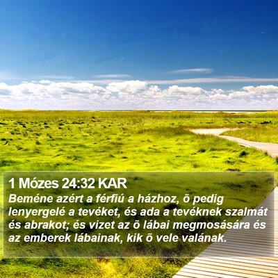 1 Mózes 24:32 KAR Bible Verse Image