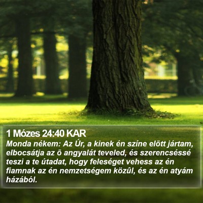 1 Mózes 24:40 KAR Bible Verse Image
