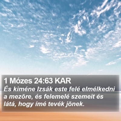 1 Mózes 24:63 KAR Bible Verse Image