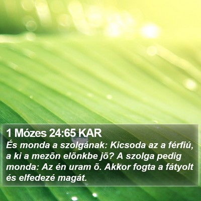 1 Mózes 24:65 KAR Bible Verse Image