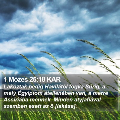 1 Mózes 25:18 KAR Bible Verse Image