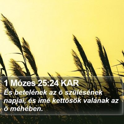 1 Mózes 25:24 KAR Bible Verse Image