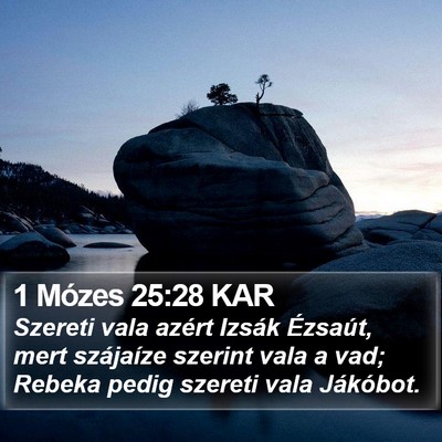 1 Mózes 25:28 KAR Bible Verse Image