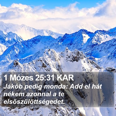 1 Mózes 25:31 KAR Bible Verse Image