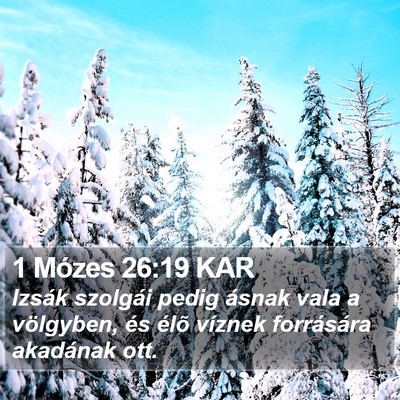 1 Mózes 26:19 KAR Bible Verse Image