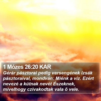 1 Mózes 26:20 KAR Bible Verse Image