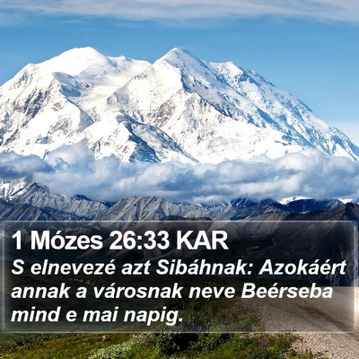 1 Mózes 26:33 KAR Bible Verse Image