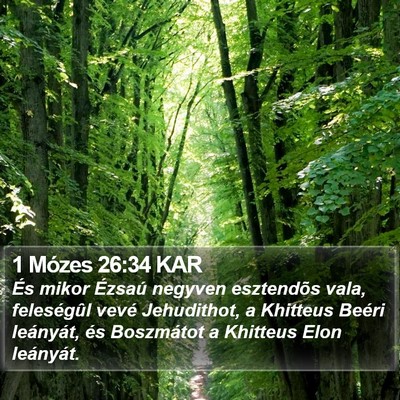 1 Mózes 26:34 KAR Bible Verse Image