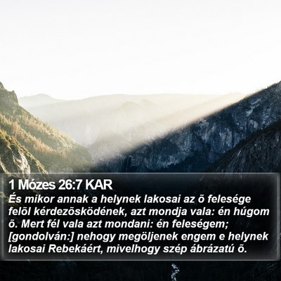 1 Mózes 26:7 KAR Bible Verse Image