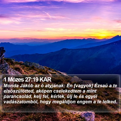 1 Mózes 27:19 KAR Bible Verse Image