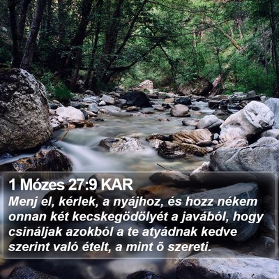 1 Mózes 27:9 KAR Bible Verse Image