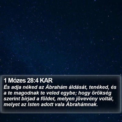 1 Mózes 28:4 KAR Bible Verse Image