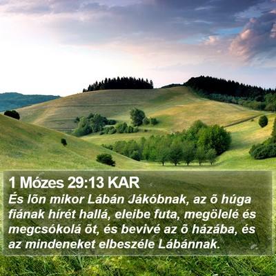 1 Mózes 29:13 KAR Bible Verse Image