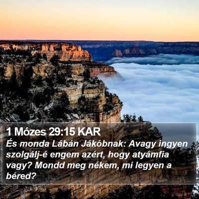 1 Mózes 29:15 KAR Bible Verse Image
