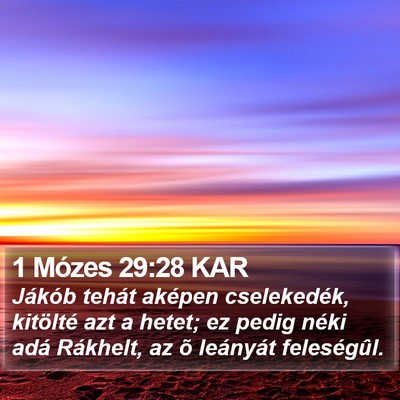 1 Mózes 29:28 KAR Bible Verse Image
