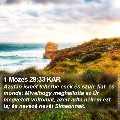 1 Mózes 29:33 KAR Bible Verse Image