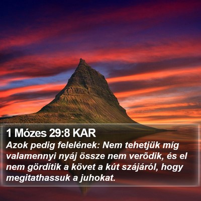 1 Mózes 29:8 KAR Bible Verse Image