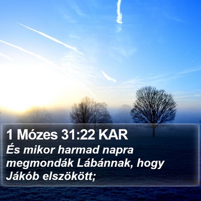 1 Mózes 31:22 KAR Bible Verse Image