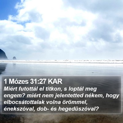 1 Mózes 31:27 KAR Bible Verse Image