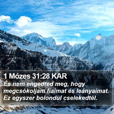 1 Mózes 31:28 KAR Bible Verse Image
