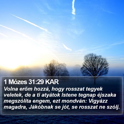 1 Mózes 31:29 KAR Bible Verse Image