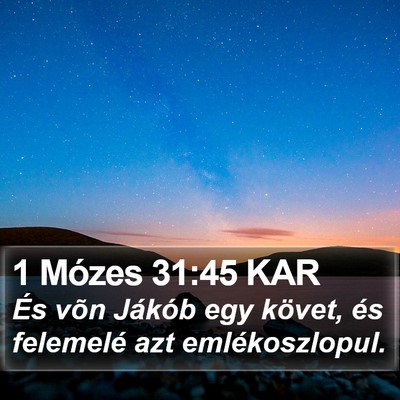 1 Mózes 31:45 KAR Bible Verse Image